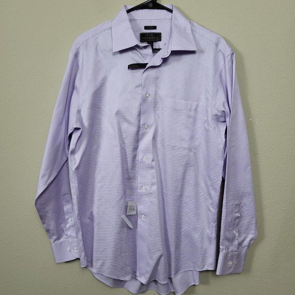 Jos A Bank Men's 16 34 Button Up Dress Shirt Lavender Purple Egyptian Cotton New